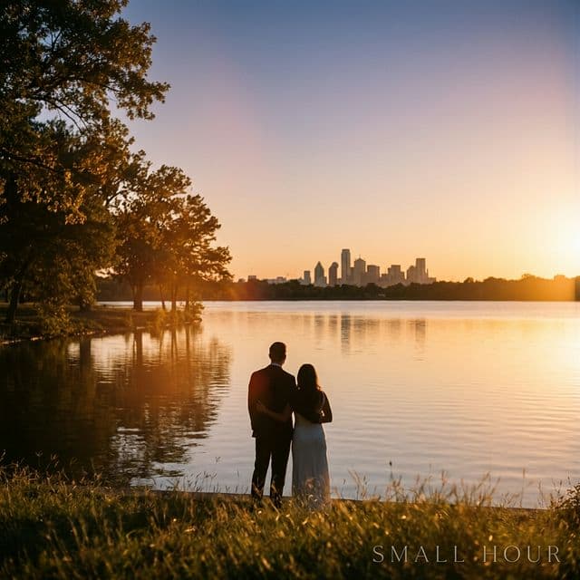 White Rock Lake engagement session — golden hour couple photography in Dallas